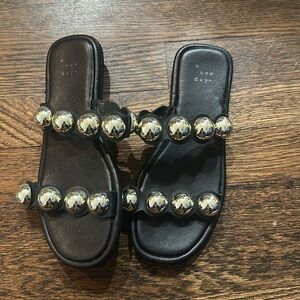 A New Day Black Studded Sandals